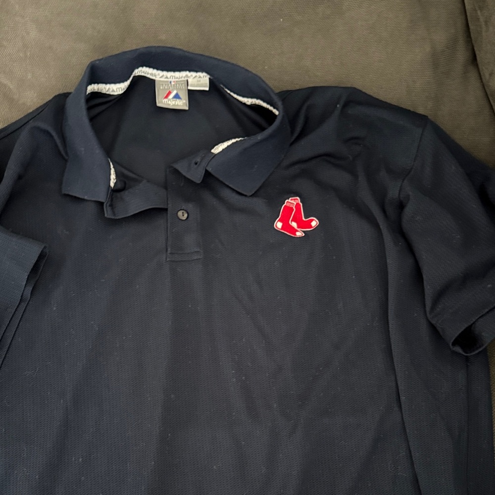 Majestic Red Sox logo Polo